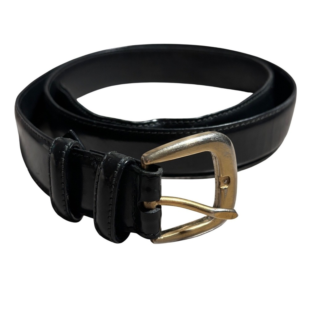 Salvatore Ferragamo Womens Black Leather Gancini Logo Belt Gold Silver Hardware